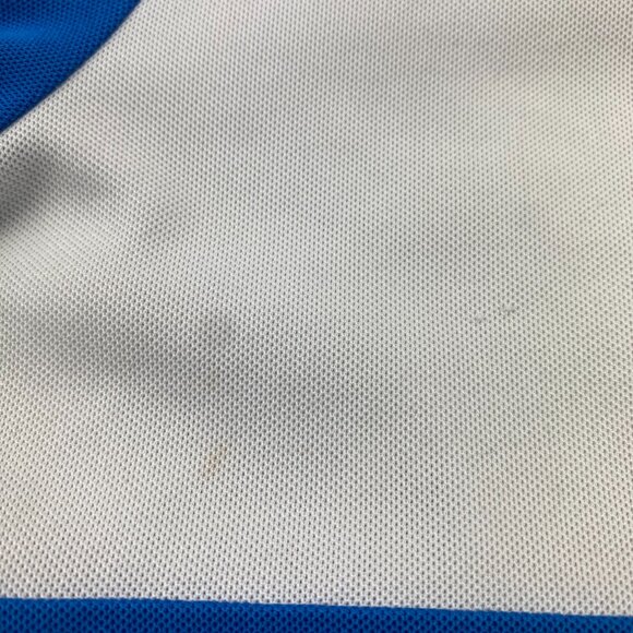 Vintage J. Lindberg Golf Shirt Men Large L Blue White Polo Pulls on Fabric Look - Picture 6 of 13